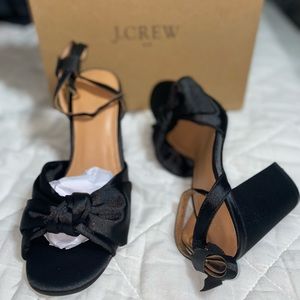 JCREW BLACK HEELS WITH BOW TIE